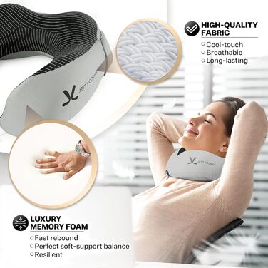 Подушка для шиї в подорожах з меморі-піною з капюшоном та захистом обличчя: підтримка шиї, зменшення навантаження та втоми, забезпечення приватності в літаку