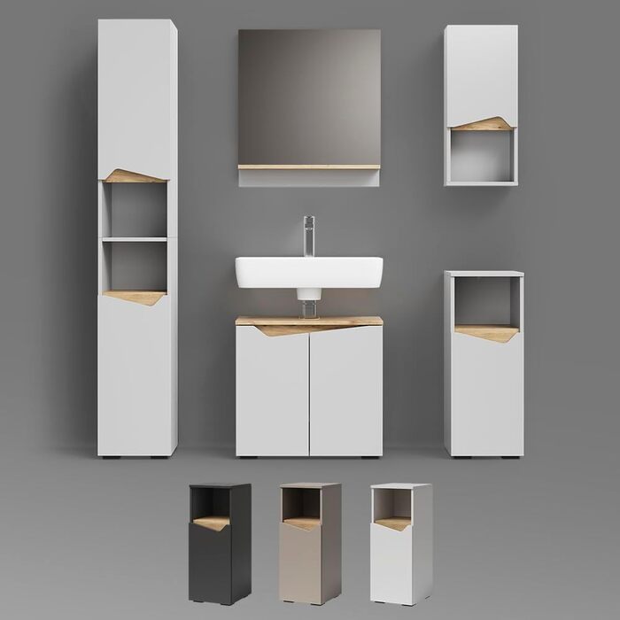 Шафа Livinity Bad Timavo біла з полицею, 60 x 67 см (Midischrank)