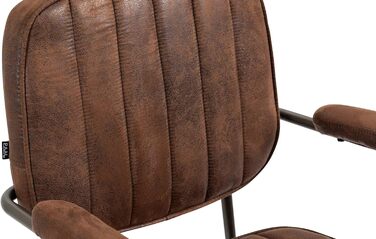 Ергономічне крісло для офісу CLP Natrona I - регульована висота, поворот на 360°, функція гойдання, м'яке сидіння, легкопрохідні ролики, колір: коньяк