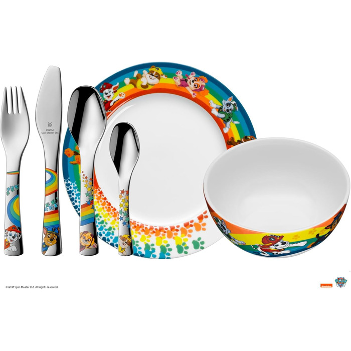 Набір дитячого посуду Paw Patrol WMF 6-ти частинний з нержавіючої сталі, від 3 років, Cromargan, для миття в посудомийній машині