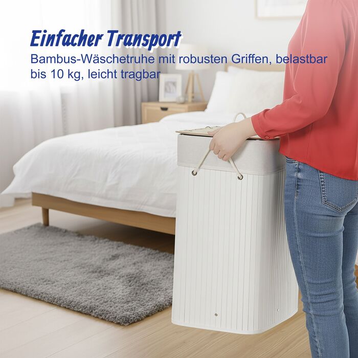 Кошик для білизни Relaxdays з бамбука та кришкою