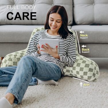 Підголовник Aimuan для відпочинку в ліжку з похилою спинкою, зелений, великий