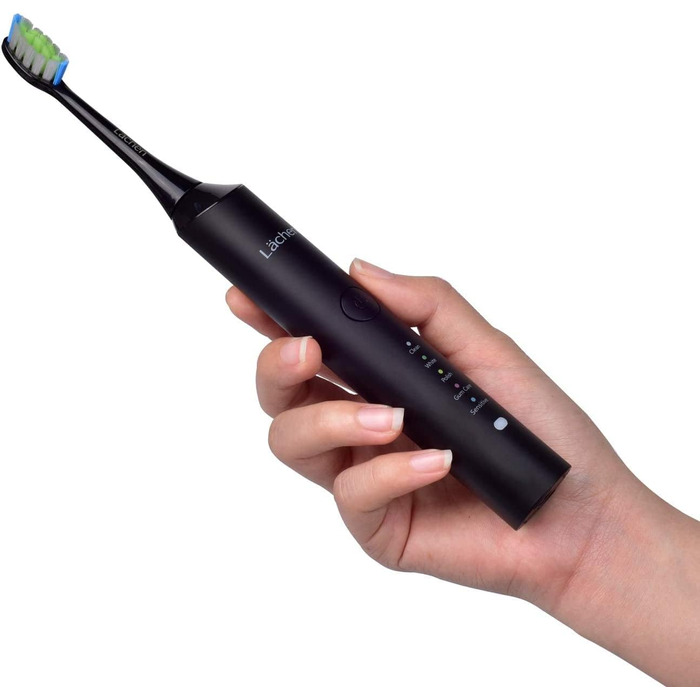 Електрична зубна щітка Lächen RM-H9, набір з 2 шт. (біла та чорна) + 10 насадок, 5 режимів, з кейсами для подорожей