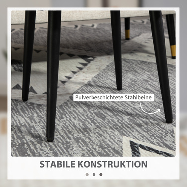 HOMCOM Footstool Квадратний пуф з кашеміровим виглядом, темно-сірий, сталеві ніжки, ідеально підходить для вітальні та спальні