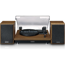 Вініловий програвач Lenco LS-100 Hi-Fi з Bluetooth, зовнішні динаміки 2x10 Вт, ремінний привід, автостоп, дерев'яний корпус
