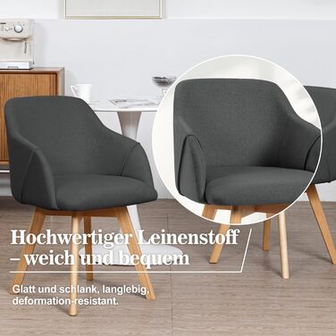 Обідні крісла Bekrvio (2 шт.) - обертаються, з підлокітниками, жовті, сірі, дерев'яні