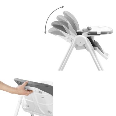 Дитячий високий стільчик Baby Vivo Kinder Hochstuhl з регулюванням висоти та функцією гойдання, колір Cool Mint (антрацит)