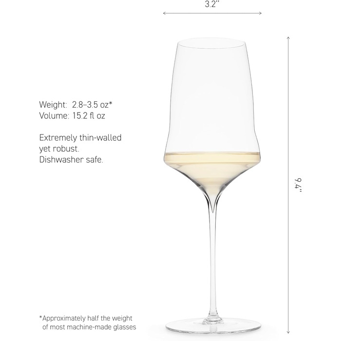 Бокали для білого вина Josephinenhütte® JOSEPHINE N°1, 2 шт. Ручна робота, скло, для білого вина та розе, інтенсивний аромат