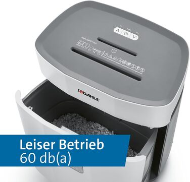Шредер Dahle PaperSAFE PS 240: 10 листів, рівень безпеки P4, частинковий різак, без масла та обслуговування, 25 літрів, сірий