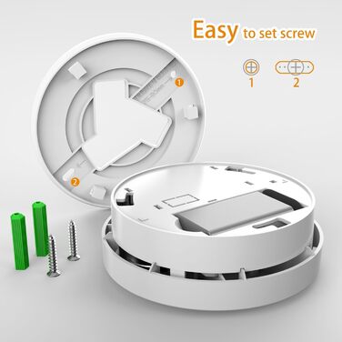 Датчики диму для дому та офісу з фотоелектричним сенсором 10 років, оптичний сповіщувач пожежі, акумуляторний, 2 шт.