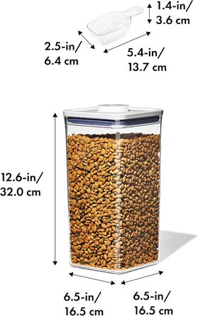 OXO Good Grips Pet POP Контейнер для корму тварин – 4,2 л з лопаткою | Ідеально для собак до 1,8 кг або котів до 1,6 кг | Герметичний, BPA-free