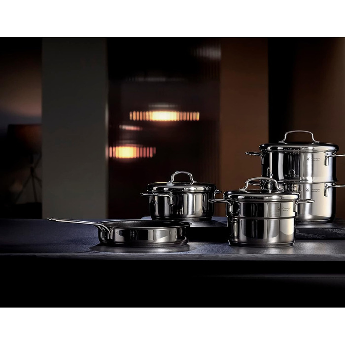 Пароварка WMF Mini з металевим кришкою, 16 см, 1,5 л, Cromargan® нержавіюча сталь, для індукційних плит, компактна, ідеальна для невеликих порцій та одноосібних домогосподарств