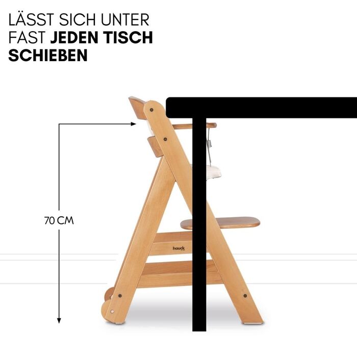 Дитячий стільчик Hauck Beta+ Newborn Set Deluxe - комплект для годування з народження з м'яким сидінням, бланкетом та підносом - білий (натуральний)