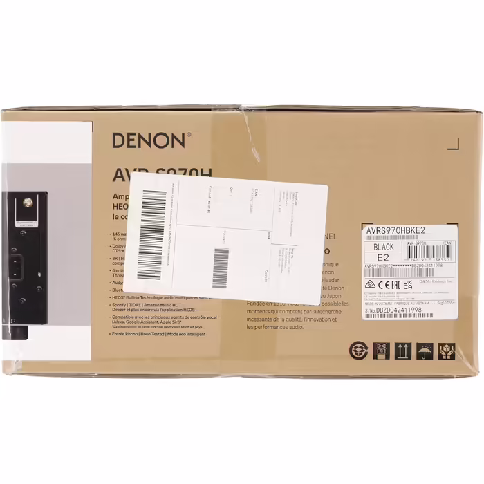 Denon AVR-S970H AV-ресівер 7.2, Hi-Fi підсилювач з Dolby Atmos, DTS:X, 8K HDMI, Bluetooth, Wi-Fi, AirPlay 2, HEOS, Alexa, чорний