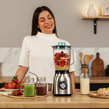 Стаціонарний блендер Cecotec Power Black Titanium 2500MAX Go – 2500 Вт, титанове покриття, 1,8 л, 5 швидкостей + пляшка