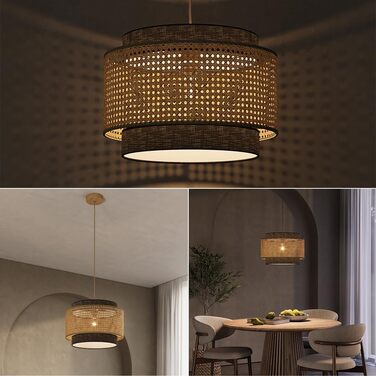 Стійка лампа Vicco Morten з ротангу, 26 x 45 см, для читання, чорна