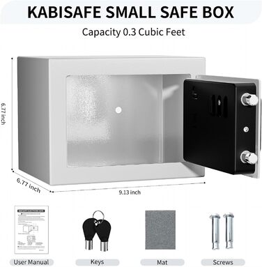 Цифровий сейф KABISAFE 6.8 л: компактний сейф для дому та офісу, білий