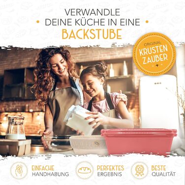 Форма для випікання хліба з емальованого лиття заліза з кришкою та кошиком для підйому тіста - 28 см, рожева