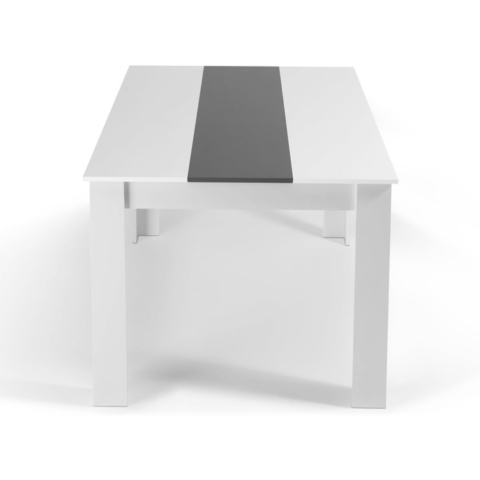 IDMarket Комплект обіднього столу та 6 стільців Georgia/Romane, 140 см, білий та сірий