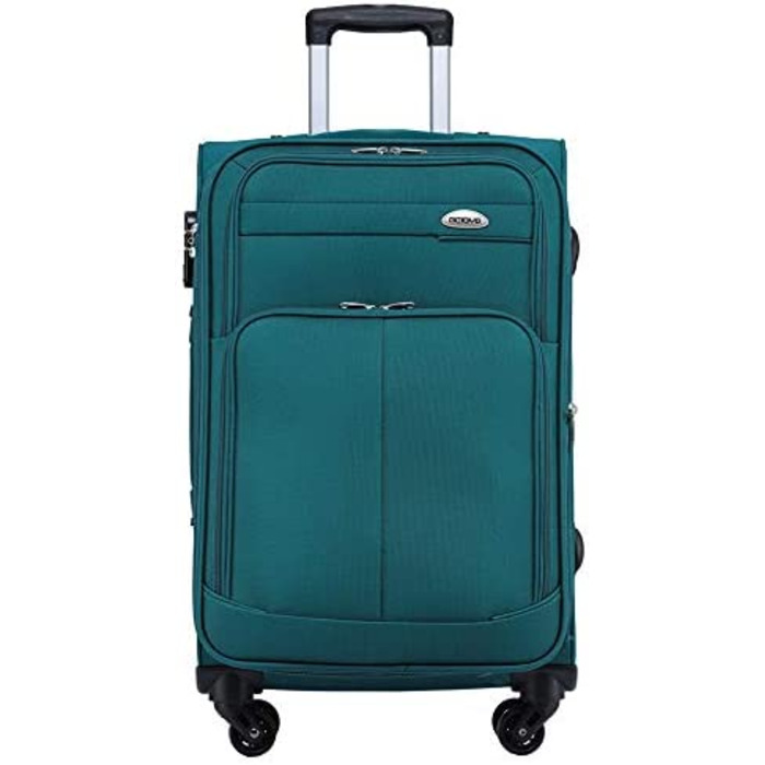 Набір валіз Beibye з тканини, тюркіс, з кишенями та розширенням