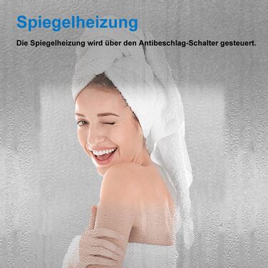 Круглий LED дзеркало для ванної кімнати 70 см з підсвічуванням, сенсорне управління, протитуманне покриття, Alpha серія, холодний білий світ, 70x70 см, 3 режими освітлення (дзеркало+годинник)