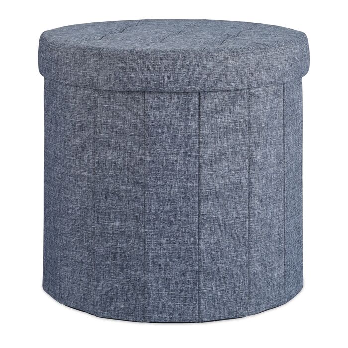 Relaxdays Пуф з місцем для зберігання, великий, круглий