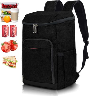 Рюкзак-холодильник CALIYO, рюкзак-холодильник, рюкзак для пікніка 24-літрова велика ізольована сумка-холодильник для чоловіків і жінок, підходить для відпочинку на природі/пікніка/кемпінгу/барбекю/походів чорний