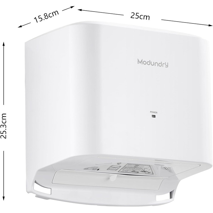 Автоматичний електричний сушар для рук настінний, компактний, для дому та комерційного використання (білий)