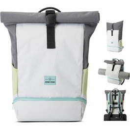 Рюкзак Johnny Urban для жінок і чоловіків - Allen Medium - Роллтоп з відділенням для ноутбука для велосипедного бізнесу Uni - 15 л - Екологічний - водовідштовхувальний сірий/зелений