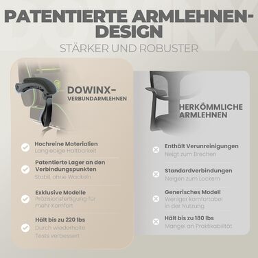 Ігровий крісло Dowinx з підголовником та підставкою для ніг, тканинне, з масажем, чорно-зелене