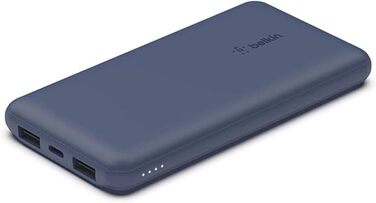 МАг, 1 порт USB-C та 2 USB-A, 15 Вт, для iPhone/Android, синій, 10 000