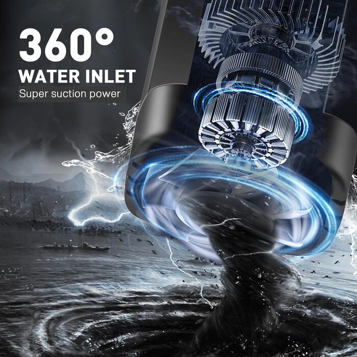 Електричний душ для кемпінгу MIAOKE 7800 mAh з цифровим дисплеєм та індикатором температури, портативний душ для подорожей, туризму та кемпінгу (Чорний)