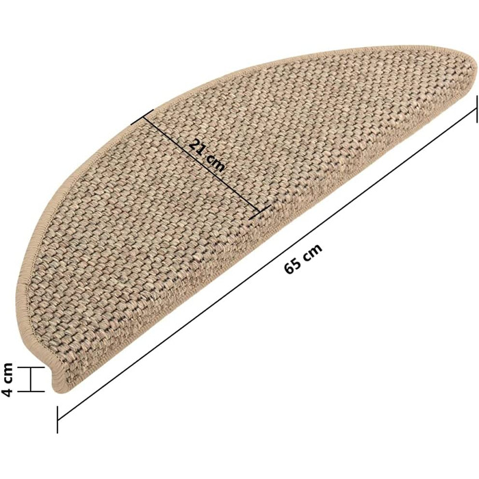 Килимки для сходів VidaXL напівкруглі 15 шт 65х25 см темно-бежеві