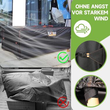 Чохол для садовой мебели Enzeno 200x160x74 см, водонепроникний, з оксфордської тканини, захисний чохол для садовой lounge мебели, зимовий захист, для садового столу