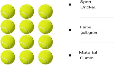 Спортивні м'ячі Kajal для крикету та тенісу - упаковка з 12 шт. для любителів спорту