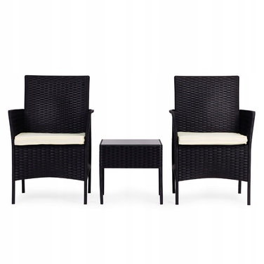 Комплект садових меблів MultiGarden із пластику, чорний, 3 предмети