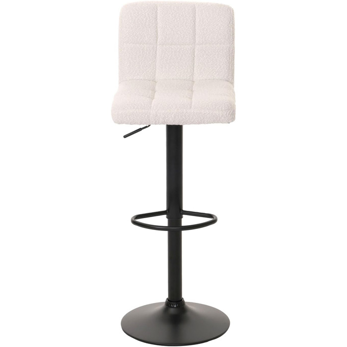 Набір з 2 барних стільців Mendler HWC-G87, регульовані по висоті, обертаються, Boucle (450г/м²), кремово-білий