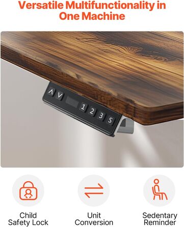 Електричний підйомний стіл-каркас VEVOR з подвійним мотором, регулювання висоти 65-129 см, довжини 110-178 см, ергономічна база для робочого місця, 3 положення (тільки каркас), білий, 110 x 58 x 64 см