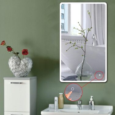 Дзеркало для ванної кімнати Kedia LED з підсвічуванням, 100x60 см та 120x70 см (білий)