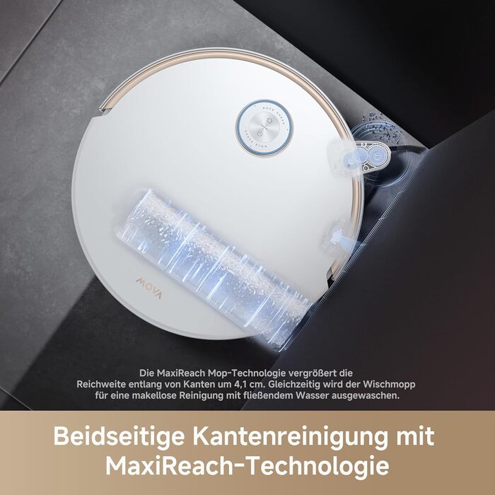 Робот-пилосос Mova V50 Ultra Complete з функцією миття: 24000 Па, 6 см перешкода, RGB AI, LED, 80°C миття, 63°C сушка, DuoSolution, Tricut
