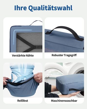 Набір органайзерів для валізи ECOHUB (7 предметів), дорожні пакувальні куби з застібкою-блискавкою з переробленого PET, синій