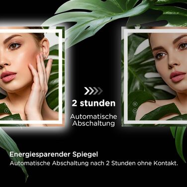 Дзеркало у ванну кімнату з підсвічуванням 50x70 см, сенсорне керування, протитуманне покриття, 3 кольори світла, регулювання яскравості, пам'ять налаштувань, матове покриття, прямокутна форма