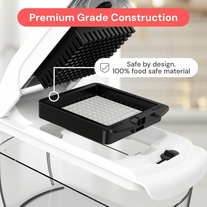 Набір для нарізки овочів та фруктів 4-в-1 (білий) - спіралізатор, нарізувач, шинкувальник, нарізувач кубиками