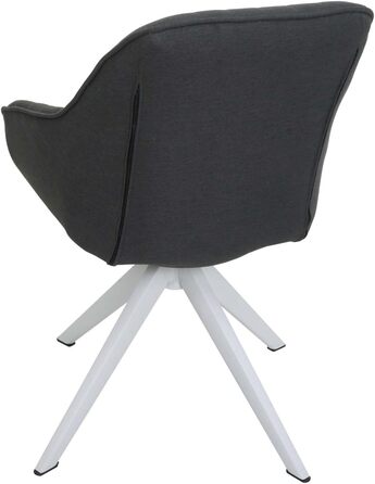 Стільці для їдальні Mendler HWC-K27, кухонні стільці з підлокітниками, поворотні, тканина, темно-сірий