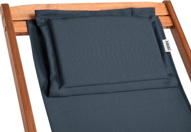 Лежак для відпочинку Casaria® з дерева, вологостійкий, складаний, регульований, до 160 кг, підлокітники, подушка для шиї, для саду та балкону, акація, 94x94x60 см, антрацит