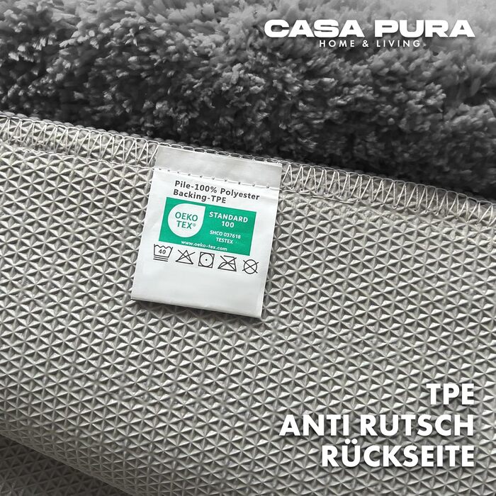 Килимок для ванної кімнати Casa Pura Sky Soft 80x150 см сірий, м'який, пухнастий, з антиковзким покриттям, для душу, легко миється