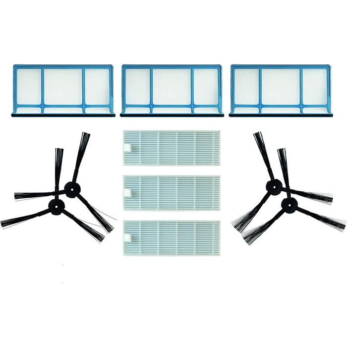 Оригінальний комплект аксесуарів для роботів-пилососів, запчастини, в тому числі. Дрібнодисперсні фільтри, бічні щітки, серветки і основна щітка (комплект V3spro, V4), 9sPro & A10 501839