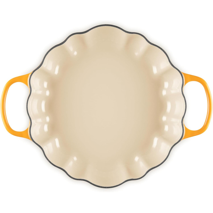 Каструля для тушкування Le Creuset з емальованого чавуну, 2.75 л, білий (хакі-оранжевий)