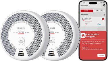 X-Sense Детектор диму та чадного газу з Wi-Fi, 2-в-1, SC06-WX, 1 шт. (2 шт. в наборі)