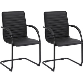Набір з 2-х відкидних крісел Tira з штучної шкіри, чорного кольору, з м'яким сидінням